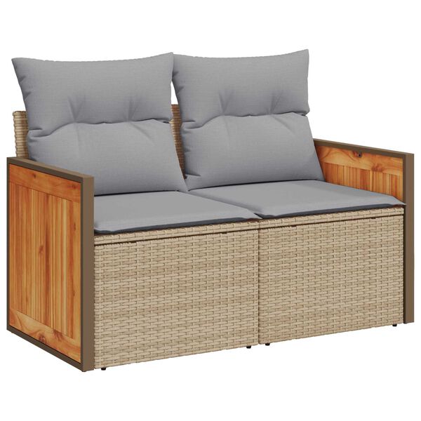 vidaXL Garten-Sofa-Set 12 pcs Beige Poly-Rattan