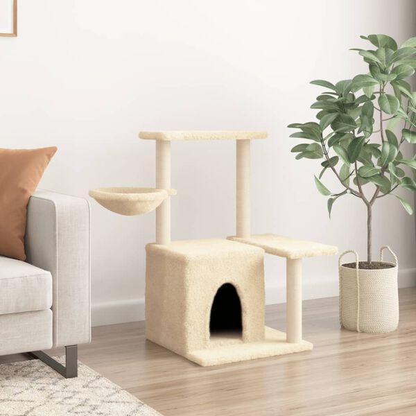 vidaXL Kratzbaum mit Sisal-Kratzs&auml;ulen Creme 83 cm