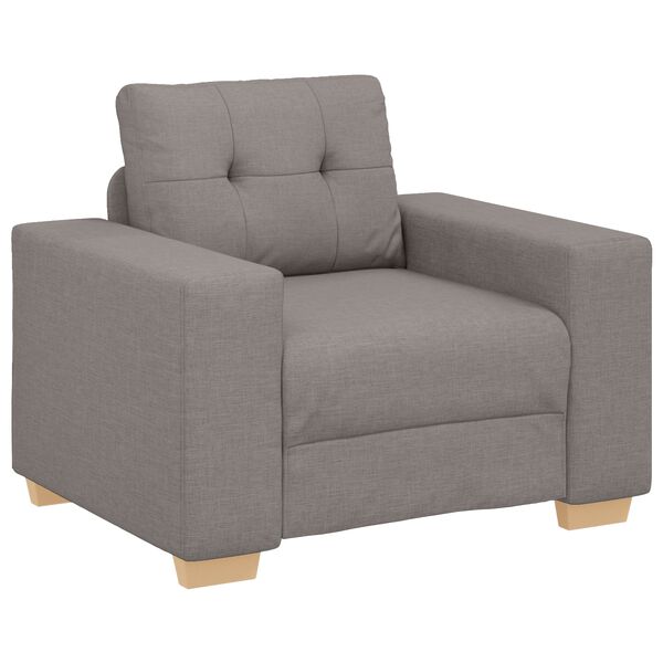 vidaXL Sofa 3 pcs Taupe Leinenmischgewebe