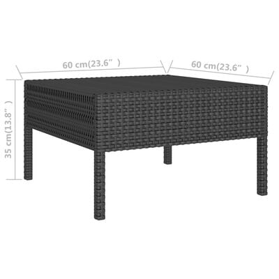 vidaXL 6-tlg. Garten-Lounge-Set mit Auflagen Poly Rattan Schwarz