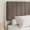 vidaXL Bettgestell mit gepolstertem Kopfteil Taupe 135 x 190 cm