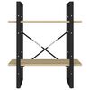 vidaXL B&uuml;cherregal 2 F&auml;cher Sonoma-Eiche 60x30x70 cm Holzwerkstoff