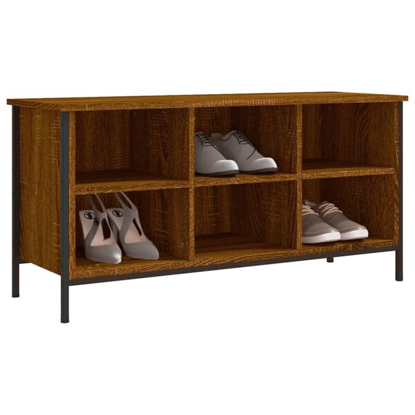 vidaXL Schuhregal Braun Eichen-Optik 100x35x50 cm Holzwerkstoff