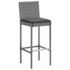 vidaXL 9-tlg. Gartenbar-Set mit Kissen Grau Poly Rattan
