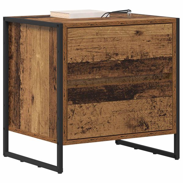 vidaXL Nachttisch Altholz 50 x 39,5 x 50 cm Holzwerkstoff