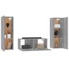 vidaXL 3-tlg. TV-Schrank-Set Grau Sonoma Holzwerkstoff