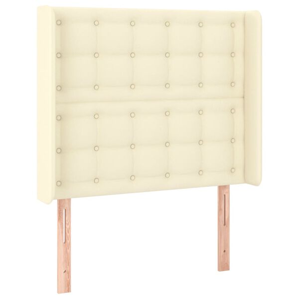 vidaXL Kopfteil mit Ohren Creme 83x16x118/128 cm Kunstleder