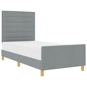 vidaXL Bettgestell mit Kopfteil Hellgrau 90 x 190 cm Stoff