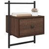 vidaXL Wand-Nachttische 2 Stk. Braun Eiche 35x30x51 cm Holzwerkstoff