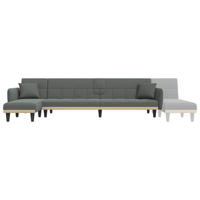 vidaXL Schlafsofa in L-Form Dunkelgrau 275x140x70 cm Stoff