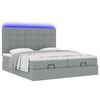 vidaXL Ottoman-Bett mit Matratzen & LEDs Hellgrau 180x200 cm Stoff