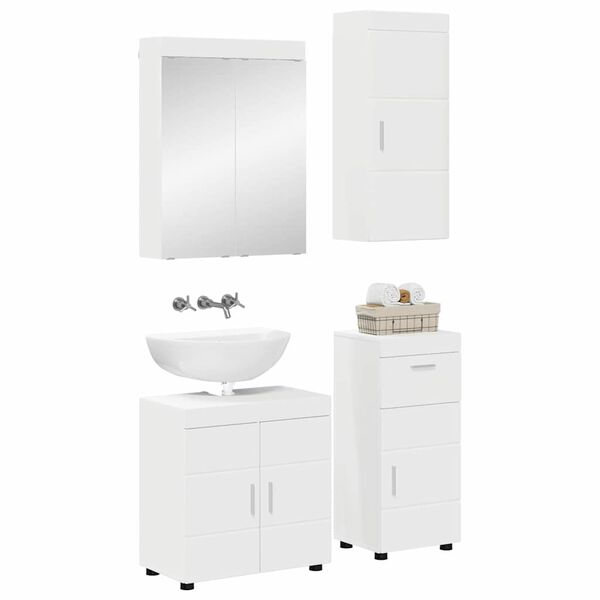 vidaXL Badezimmerm&ouml;bel-Set mit Schubladen TULUM Wei&szlig; Holzwerkstoff