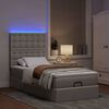 vidaXL Ottoman-Bett mit Matratze & LEDs Taupe 100x200 cm Stoff