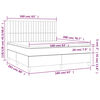 vidaXL Boxspringbett mit Matratze & LED Taupe 160x200 cm Stoff