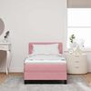 vidaXL LED Boxspringbett mit Matratze mit LED Rosa 100 x 200 cm Samt