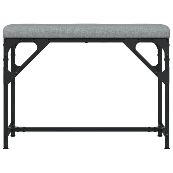 vidaXL Essbank Hellgrau 62x32x45 cm Stahl und Stoff