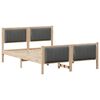 vidaXL Bettgestell Braun und Dunkelgrau 135 x 190 cm Massivholz Kiefer
