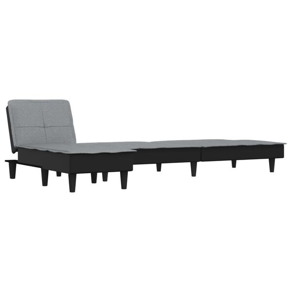 vidaXL Schlafsofa in L-Form Hellgrau 255x140x70 cm Stoff
