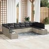 vidaXL Gartensofa-set mit Kissen 10 pcs Hellgrau Polyrattan