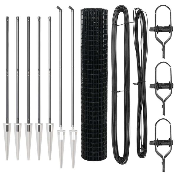 vidaXL Zaun mit Pfosten Grau 1,5 x 10 m Stahl