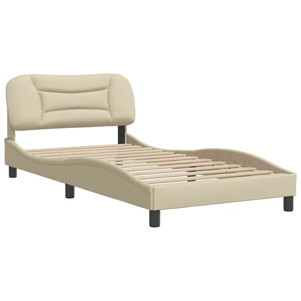 vidaXL Bettgestell ohne Matratze "Hvar" Creme 100x200 cm Stoff
