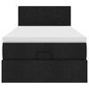 vidaXL Ottoman-Bett mit Matratze & LEDs Schwarz 100x200 cm Stoff