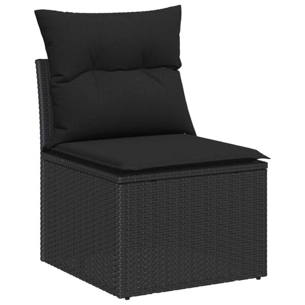 vidaXL Gartensofa-set Schwarz 55 x 55 x 37 cm Poly-Rattan