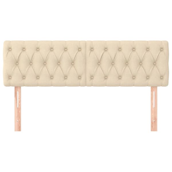 vidaXL Kopfteile 2 Stk. Creme 72x7x78/88 cm Stoff