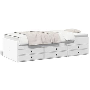 vidaXL Tagesbett mit Schubladen ohne Matratze Wei&szlig; 75x190 cm