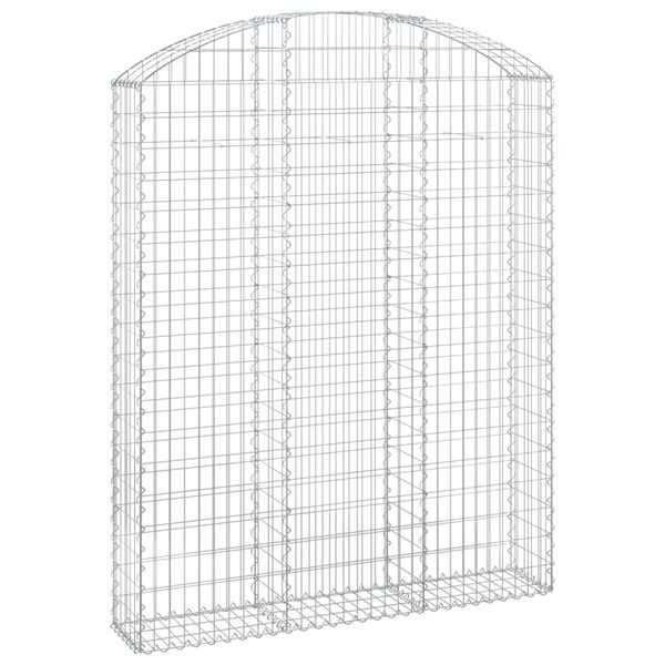 vidaXL Gabione mit Hochbogen 150x30x180/200 cm Verzinktes Eisen