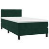 vidaXL Boxspringbett mit Matratze Dunkelgr&uuml;n 80x200 cm Samt