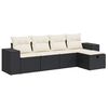 vidaXL 5-tlg. Garten-Sofagarnitur mit Kissen Schwarz Poly Rattan