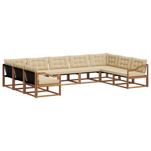 vidaXL Outdoor-Sofagarnitur 9 stk. Natur und Beige