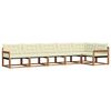 vidaXL Outdoor-Sofagarnitur mit Kissen 6 pcs Natur und Creme