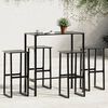 vidaXL 5-tlg. Gartenbar-Set Schwarz Pulverbeschichteter Stahl
