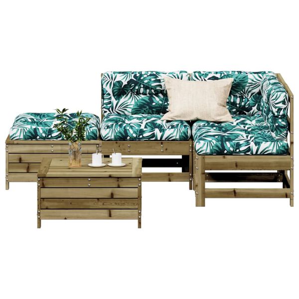vidaXL 5-tlg. Garten-Lounge-Set mit Kissen Impr&auml;gniertes Kiefernholz