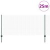 vidaXL Zaun mit Pfosten Gr&uuml;n 1 x 25 m Stahl und PVC
