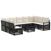 vidaXL Gartensofa-set 10 Stk. Schwarz Poly-Rattan