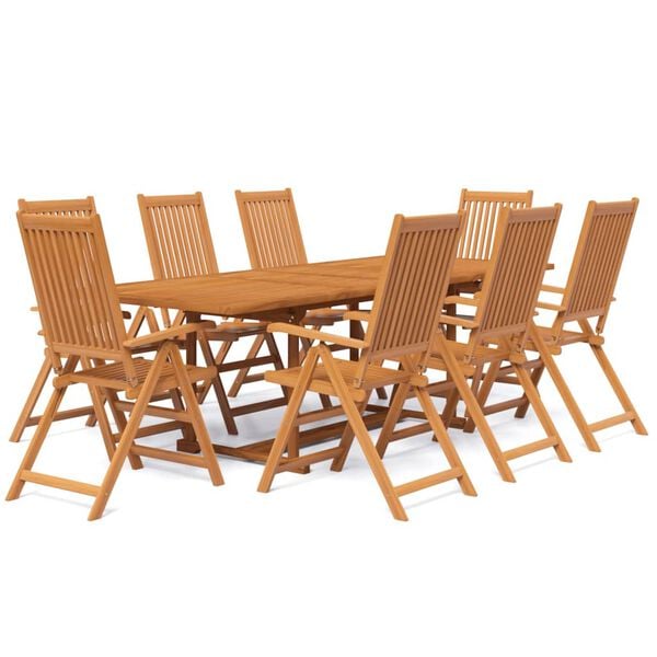 vidaXL 9-tlg. Garten-Essgruppe Massivholz Akazie 160-240 cm