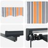 vidaXL Manuell einziehbare Markise Orange, Grau und Blau 3,5 x 2 m