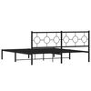 vidaXL Bettgestell mit Kopfteil Metall Schwarz 180x200 cm