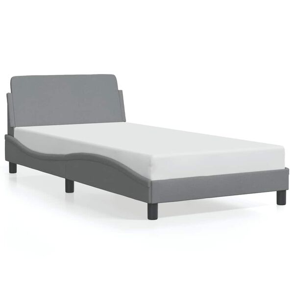 vidaXL Bettgestell "Dover" Hellgrau 100x200 cm Stoff