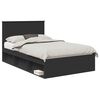 vidaXL Bettrahmen Uni Schwarz 135 x 190 cm Massives Kiefernholz