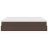vidaXL Ottoman-Bett mit Matratze Braun 180x200 cm Kunstleder