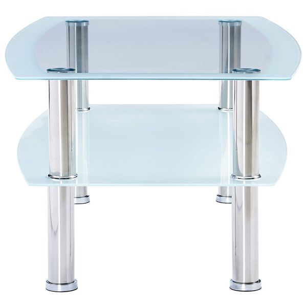 vidaXL Couchtisch Wei&szlig; 100&times;60&times;42 cm Hartglas