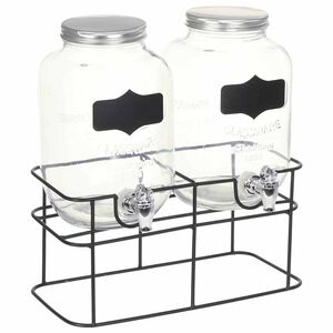 vidaXL Getr&auml;nkespender 2 Stk. mit St&auml;nder 2 x 4 L Glas