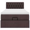 vidaXL Ottoman-Bett mit Matratze & LEDs Dunkelbraun 90x190 cm Stoff