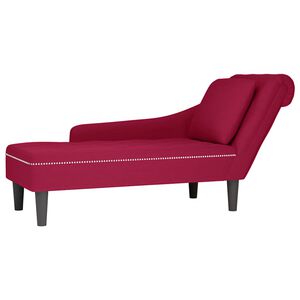 vidaXL Chaiselongue mit Kissen und Rechter Armlehne Weinrot Samt