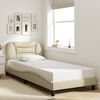 vidaXL Bettgestell mit LED ohne Matratze "Hvar" Creme 80x200 cm Stoff