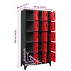 vidaXL Schlie&szlig;fachschrank Anthrazit und Rot 90x40x180 cm Stahl